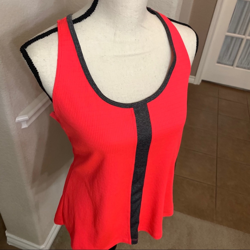 Avia neon pinkish orange athletic razorback tank top Size M